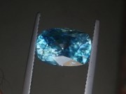 Very shiny and sparkling sky blue zircon cushion, very clean and affordable