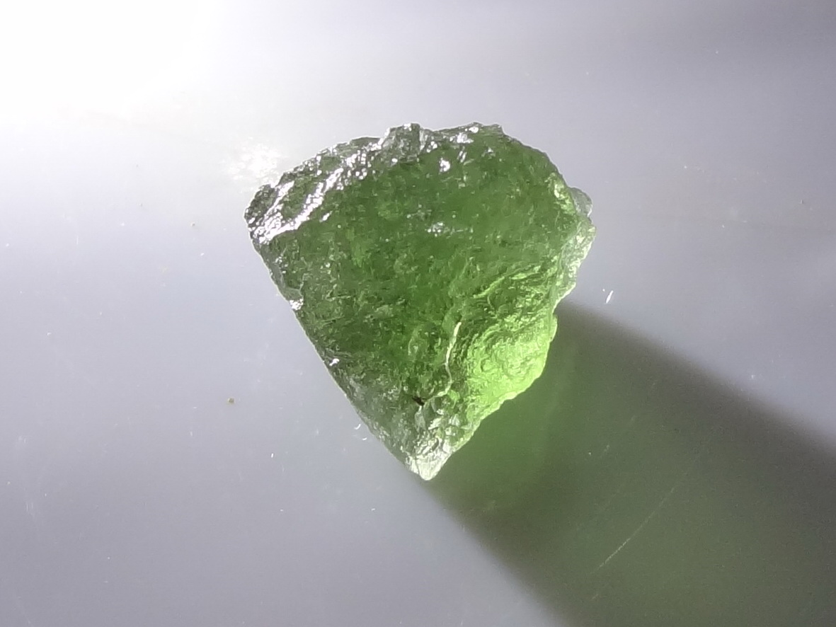Best Color Light Green Natural Moldavite Crystal Specimen