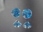 Matching pair of deep Swiss blue Zircon round calibrated at 5mm from Cambodia