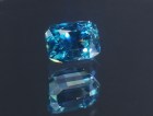 Blue Zircon (Cambolite) loose gemstone over 6 carats Trimmed Baguette (Octagon / Step Cut) Deep A B Grade Top Best Blue gem from Cambodia