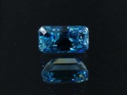 B-Grade color blue zircon trimmed baguette / octagon / step cut / rectangle cut  6.89ct gemstone