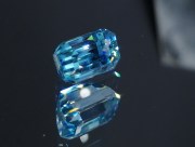 Cambolite (Blue Zircon) Gemstone: 7.7 Carats Trimmed Baguette (Octagon / Step Cut) Sky Blue C-Grade Blue Zircon Rectangle