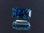 Exceptional and unique AAA color grade best possible blue color for natural blue Zircon Cambolite Trimmed Baguette Rectangle Cut