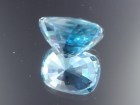 Blue Zircon cut in cushion, clean and very affordable. 