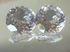 White Topaz Round Diamond / Brilliant Cut 31.5ct, Pair for Sale. 
