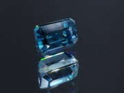 Cambolite Gem: 6ct+ Trimmed Baguette (Octagon / Step Cut) Deep A Grade Blue Zircon from Cambodia