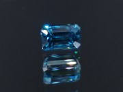 Cambolite Gem: 6ct+ Trimmed Baguette (Octagon / Step Cut) Deep A Grade Blue Zircon from Cambodia