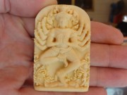 Hindu God Shiva-Vishnu in Ivory with 10 arms and stepping on human soul