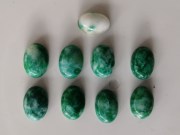 Green and White Calibrated Jade Cabochons from Myanmar