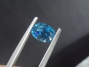 This is a grade A best color blue Zircon sold at a discounted price because of a tiny crack, calibration is 8mm by 6mm. 