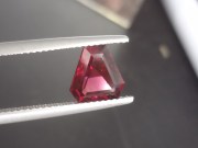 Rhodolite Garnet Trimmed Trapezoid / Trimmed asymmetrical Baguette Style Cut with Pink to Red Colors