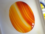 Beautiful 88 carats wide and flat Chalcedony cabochon from Cambodia. 