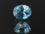 Affordable 5 carats sky blue zircon oval cut