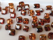 Natural Cambodia Zircon Wholesale Lot: square princess cut orange to sugar brown unheated raw natural zircon discounted