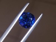 Grade A cushion cut royal blue sapphire from Pailin Cambodia