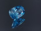 Large blue Zircon cushion - very wide while shallow, a big zircon gem with sky blue C+ grade color